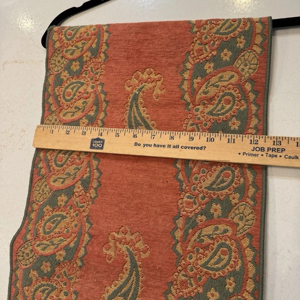 Table Runner With Tassels Coral Green Pink 69